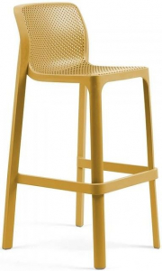 Комплект пластиковых барных стульев Nardi Net Stool Set 4 стеклопластик горчичный Фото 4