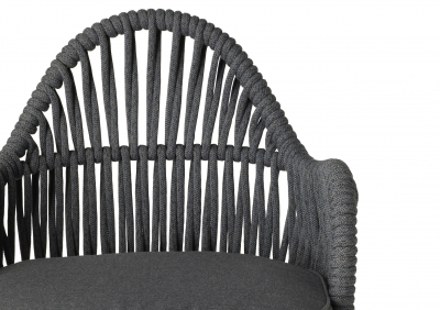 Кресло плетеное с подушкой Scab Design Malvasia Riviera сталь, роуп, акрил оливковый, графит Фото 13