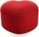 Пуф пластиковый мягкий SLIDE Lempi Standard полиэтилен, лайкра, полиуретан красный, молочный белый Фото 1