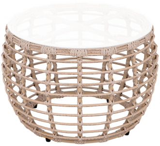 Комплект плетеной мебели ReeHouse Lotus алюминий, искусственный ротанг, олефин, стекло ирбис, бежевый, белый сатин Фото 12