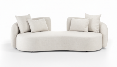 Диван трехместный с подушками Grattoni Cosy алюминий, олефин конопляный Фото 4