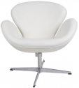 Кресло с обивкой Beon Swan (Arne Jacobsen) A062 металл, экокожа белый Фото 3