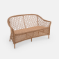 Диван двухместный плетеный с подушкой ReeHouse Nova алюминий, искусственный ротанг, олефин грецкий орех, оранжевый Фото 6