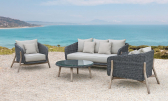 Комплект плетеной мебели Tagliamento Jura акация, алюминий, искусственный ротанг, полиэстер серый, натуральный Фото 10