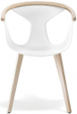 Кресло пластиковое PEDRALI Fox сталь, ясень, стеклопластик беленый ясень, белый Фото 1