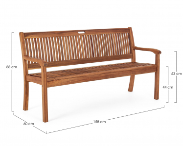Скамейка деревянная трехместная Garden Relax Noemi Bench акация Фото 2