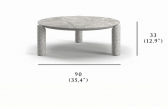 Столик кофейный каменный SNOC Lorvain Silver L песчаник, алюминий, камень серебряный, светло-серый Фото 2