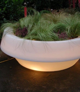 Кашпо пластиковое светящееся SLIDE Gio Piatto Lighting полиэтилен белый Фото 7