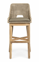 Стул плетеный барный с подушкой Garden Relax Hesperia тик, роуп, олефин натуральный, тортора Фото 5