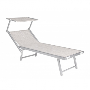 Шезлонг-лежак металлический Garden Relax Ocean алюминий/текстилен серый Фото 1