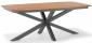 Стол деревянный обеденный Grattoni Cross алюминий, тик антрацит, натуральный Фото 4