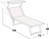 Шезлонг-лежак металлический Magnani Maxi алюминий, текстилен Фото 2