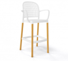 Кресло пластиковое барное Gaber Panama BLB бук, технополимер белый Фото 1