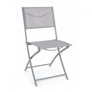 Стул текстиленовый складной Garden Relax Emilia сталь, текстилен светло-серый Фото 2