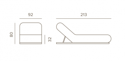Шезлонг-лежак мягкий Grattoni Blow тик, алюминий, олефин тик, бежевый Фото 2