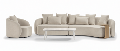 Диван модульный с подушками Grattoni Cosy Modular алюминий, олефин конопляный Фото 5