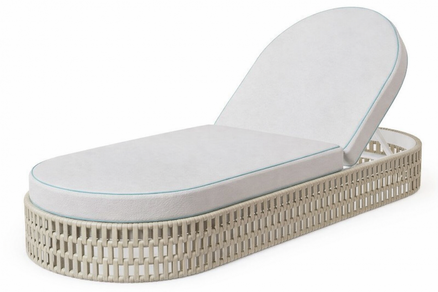Шезлонг плетеный с матрасом Sun Lounger
