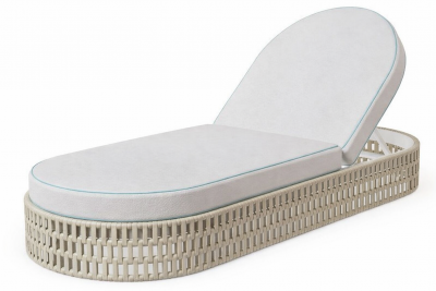 Шезлонг плетеный с матрасом Tagliamento Sun Lounger алюминий, роуп, ткань Фото 4
