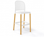 Стул пластиковый барный Gaber Panama BL бук, технополимер белый Фото 1