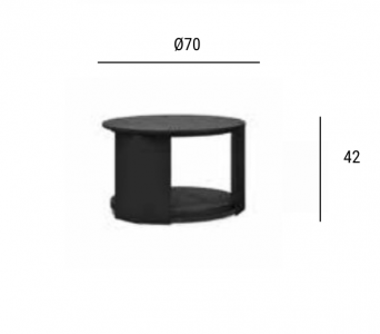 Столик кофейный деревянный SNOC Ralph Noche M тик, керамика ночь Фото 2