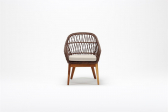 Кресло деревянное плетеное с подушкой Tagliamento Rosemary каштан, искусственный ротанг, олефин Фото 7
