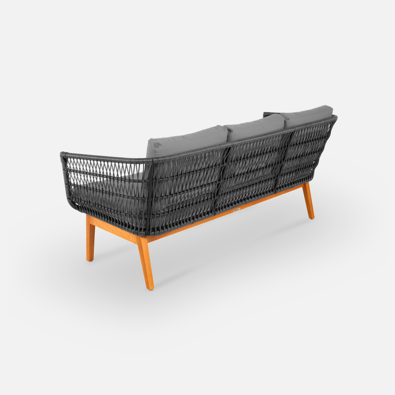 Диван трехместный плетеный с подушками Letto