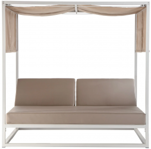 Шатер с лежаками Grattoni Antigua  алюминий, экокожа, полиэстер белый, тортора Фото 1