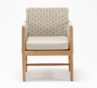 Кресло деревянное плетеное с подушкой Tagliamento Nora каштан, искусственный ротанг, олефин Фото 4