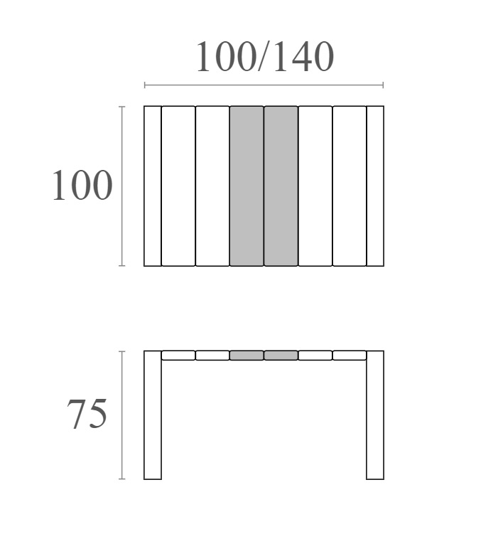 Стол пластиковый раздвижной Vegas Table, белый, 1000-1400х1000х750 мм