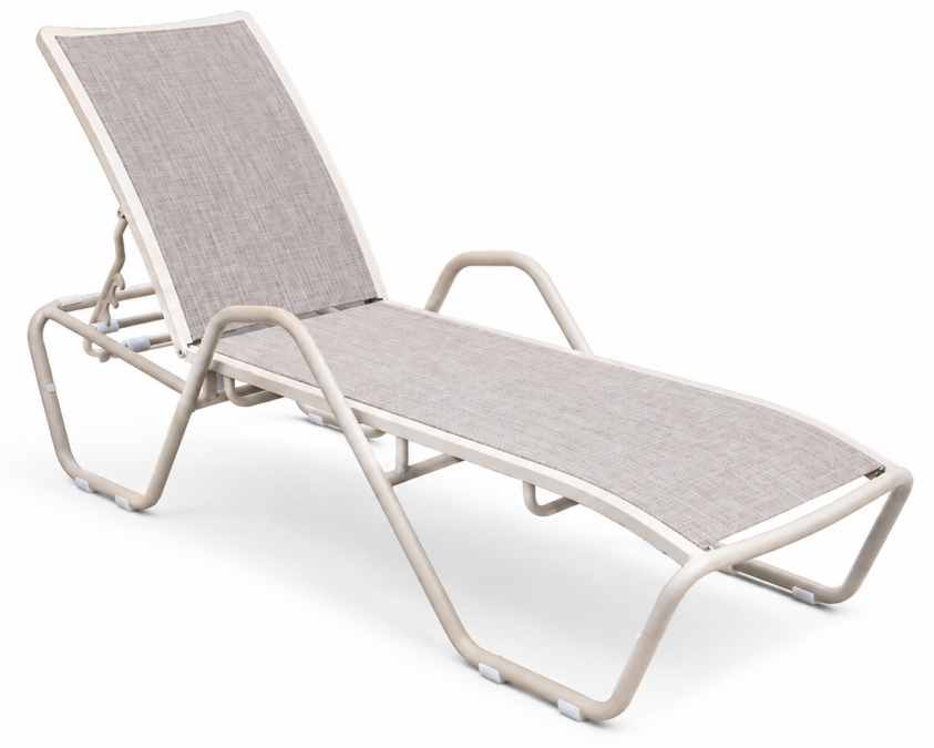 Садовый шезлонг с текстиленом Lotos Sunbed, бежевый