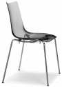 Стул прозрачный Scab Design Zebra Antishock 4 Legs сталь, поликарбонат хром, серый Фото 1