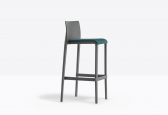 Стул пластиковый барный с мягким сиденьем PEDRALI Volt стеклопластик, фанера, ткань антрацит, темно-синий Фото 5