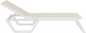 Шезлонг-лежак пластиковый Siesta Contract Rio стеклопластик, текстилен белый, бежевый Фото 8