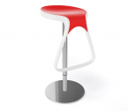 Табурет пластиковый барный Gaber Octo металл, технополимер белый, красный Фото 1