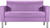 Диван прямой двухместный Профдиван Ультима дерево, металл, кожа сиреневый Фото 1