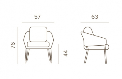 Кресло плетеное мягкое Grattoni Cuba алюминий, роуп, олефин антрацит, коричневый Фото 2