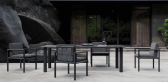 Стол обеденный каменный SNOC Eclat Nightfall алюминий, камень черный, серый Фото 3