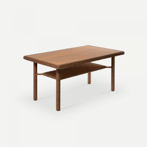 Стол плетеный обеденный ReeHouse Impero алюминий, искусственный ротанг, ДПК американский орех, орех Фото 4