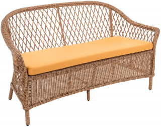 Диван двухместный плетеный с подушкой-thumbs-Фото1