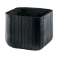 Кашпо пластиковое Keter Cube Planter M пластик с имитацией плетения антрацит Фото 1