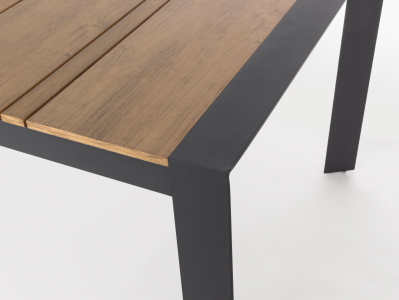 Стол деревянный обеденный Garden Relax Elias алюминий, ДПК антрацит, тик Фото 5