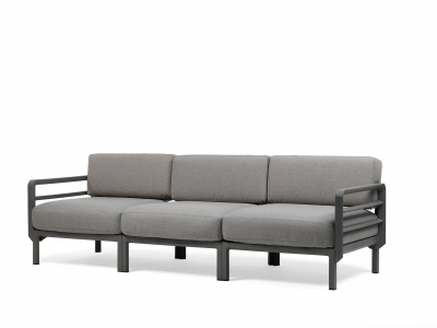 Диван пластиковый с подушками Nardi Maximo 3 стеклопластик, Sunbrella базальт, лава Фото 7