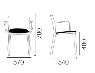 Кресло пластиковое с обивкой-thumbs-Фото3