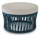 Пуф плетеный мягкий Rever Levante сталь, роуп, ткань Фото 1