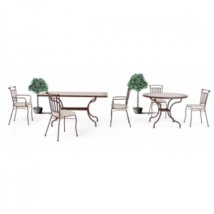 Стол металлический обеденный Garden Relax Duke металл, керамика коричневый Фото 4