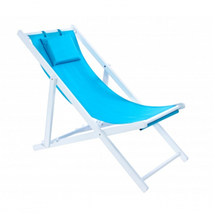 Шезлонг деревянный Garden Relax Sun дерево, полиэстер голубой Фото 1