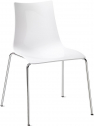 Стул пластиковый Scab Design Zebra Antishock 4 Legs сталь, поликарбонат хром, белый Фото 1