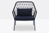 Кресло лаунж плетеное с подушкой PEDRALI Panarea сталь, роуп, ткань синий Фото 4