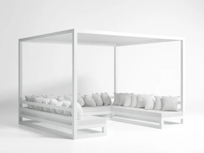 Павильон металлический с лаунж-мебелью ReeHouse Rimini алюминий, полиэстер, стекло Фото 4