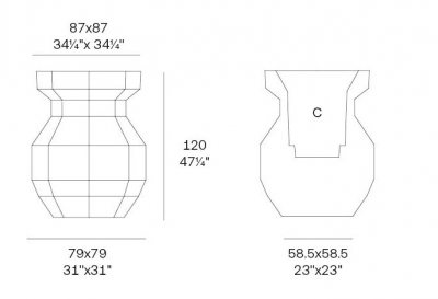 Кашпо пластиковое Vondom Origami Yuri Basic полиэтилен Фото 2